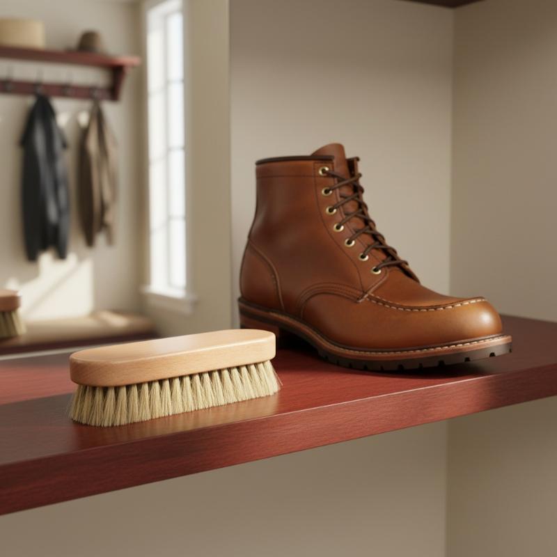 1PC Wood Shoe Brush Horse Hair - Leather Shoe Polish 评论和价格